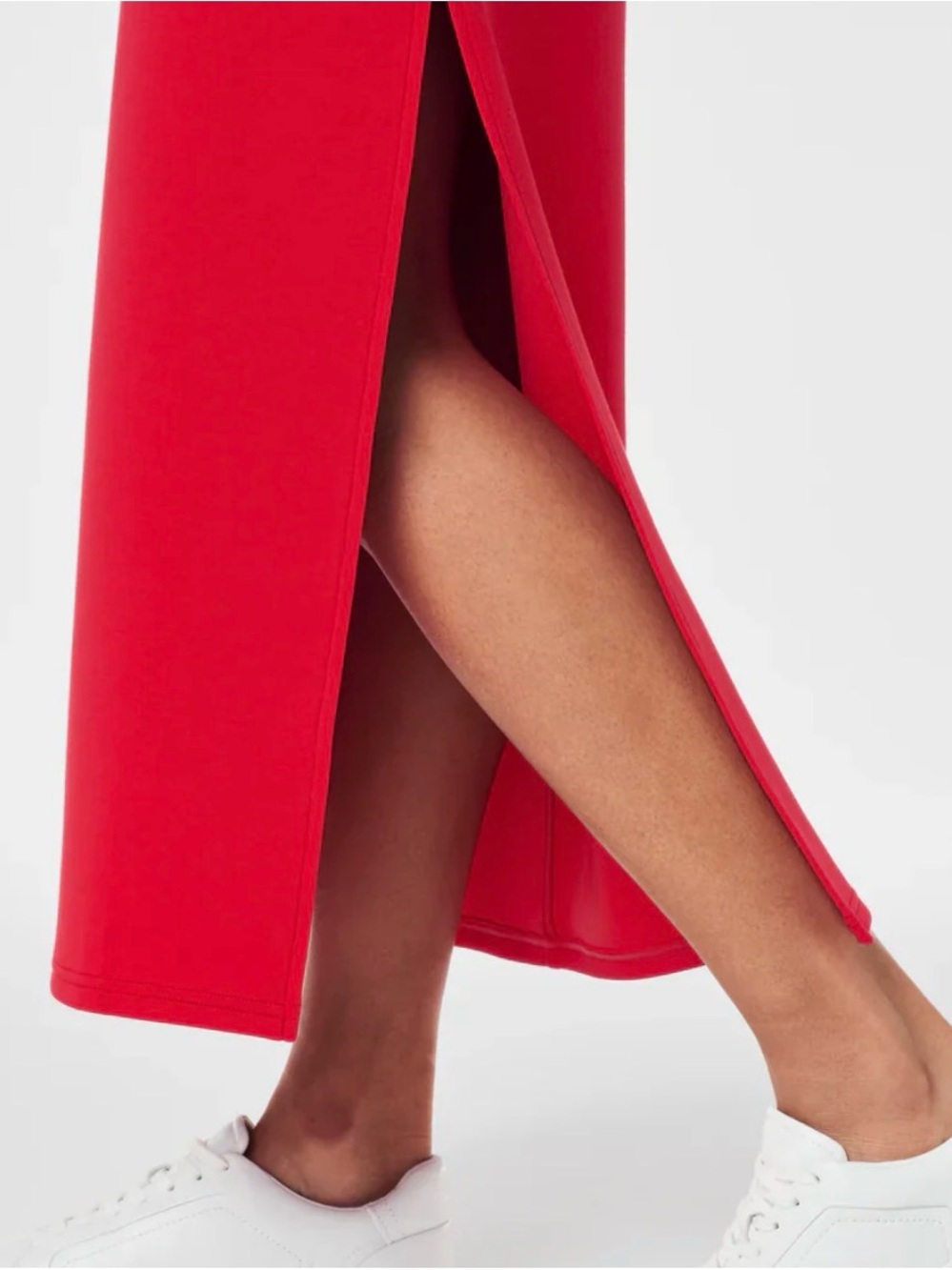 SPANX Air Essentials Red Sleeveless Maxi Dress with Side Slit - Picture 2 of 9